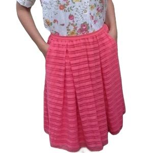 Anthropologie Maeve Pink Lawn Party Skirt